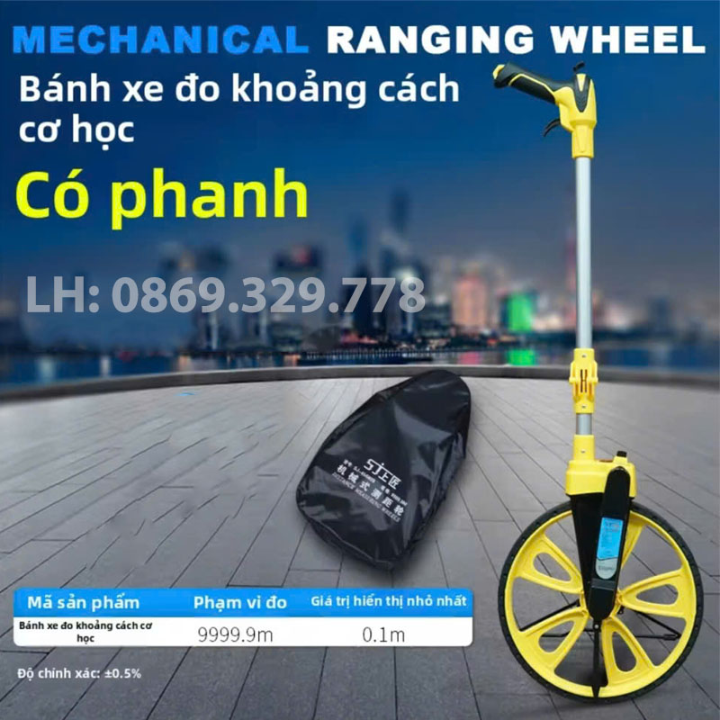Bánh Xe Đẩy Đo Khoảng Cách Cao Cấp Có Reset – Thước Lăn Đường Chính Xác, Nhanh Chóng, Dễ Sử Dụng