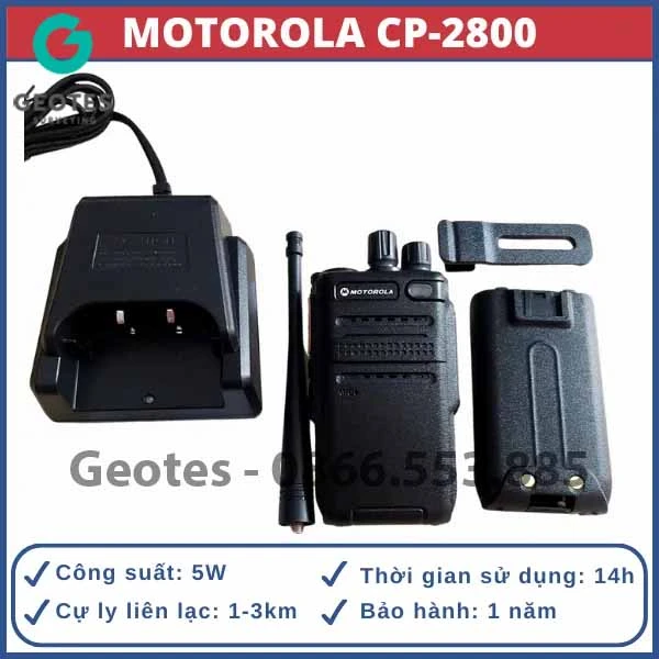 Bộ đàm Motorola CP-2800 Công suất 15W - Khoảng cách 3km - Pin 4800mAh